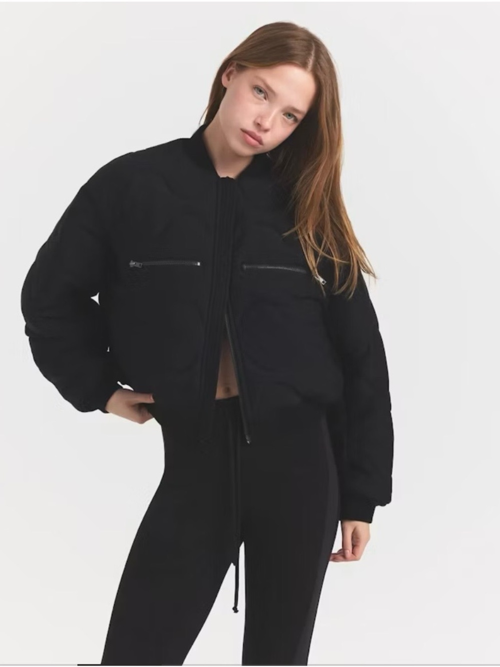 SKIMS Neoprene Reversible Bomber Jacket NWT